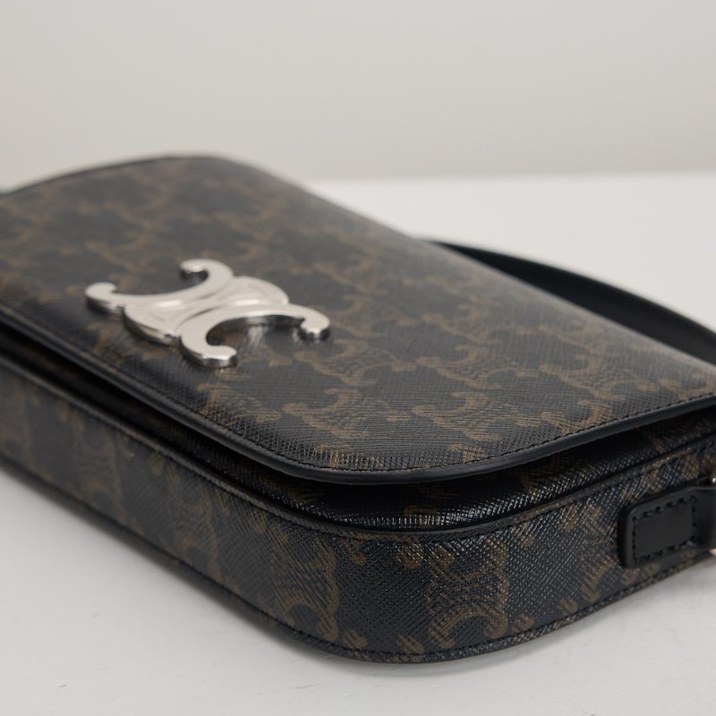 二手Celine 新款凱旋門銀扣斜背包-4