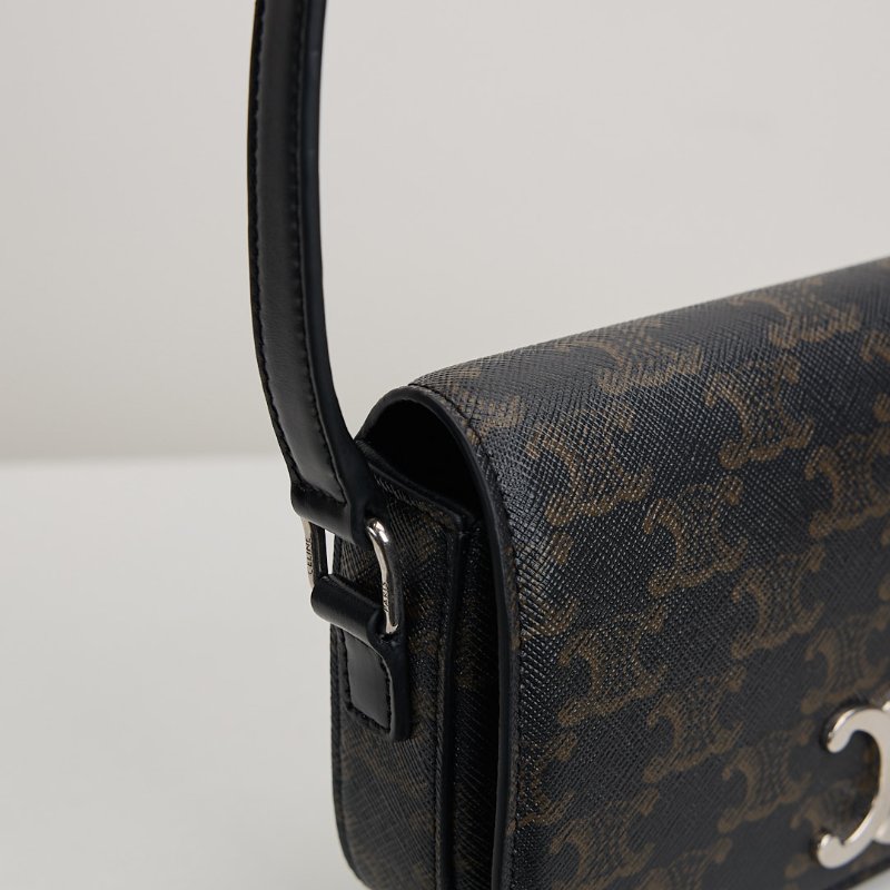 二手Celine 新款凱旋門銀扣斜背包-12