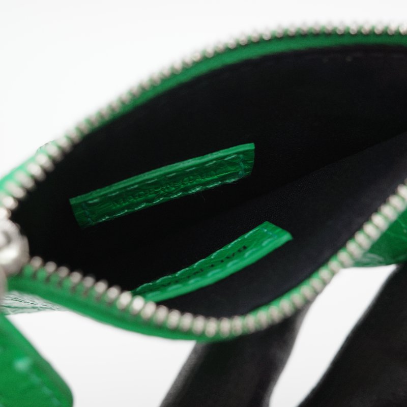 Balenciaga巴黎世家Le Cagole 綠色 羊皮 鉚釘拉鍊 卡片夾-6