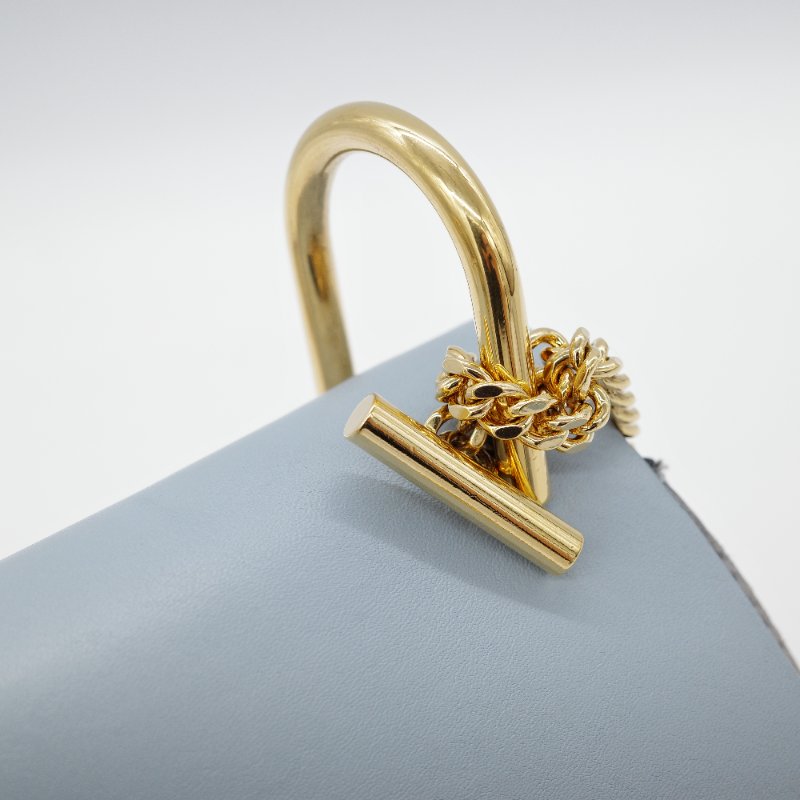 Chloé 蔻依 Drew 雲朵藍 牛皮 拼接麂皮 小型 斜背包肩背包-12