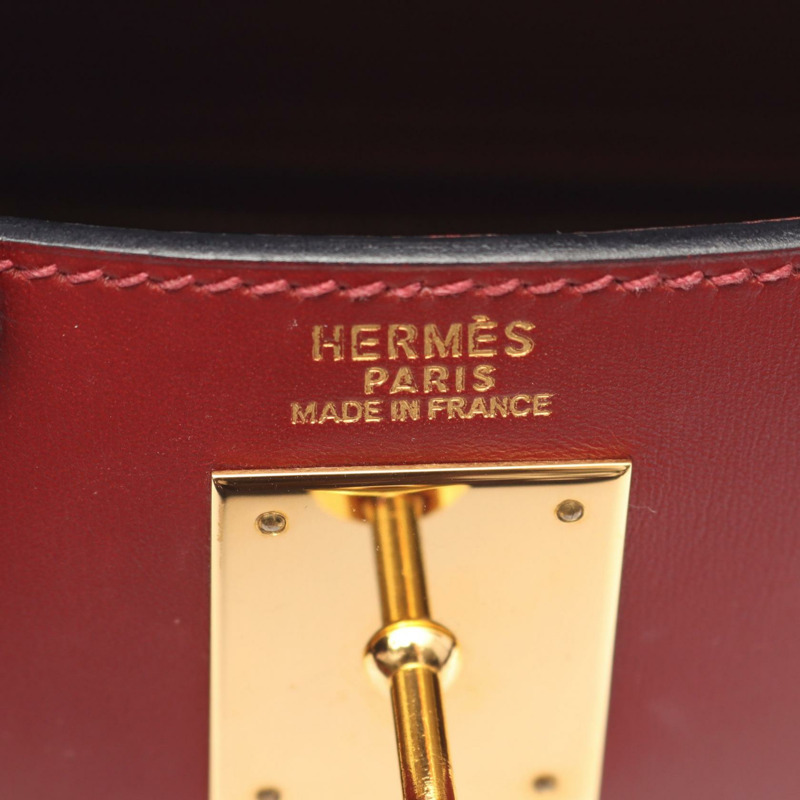愛馬仕 Kelly 32 肩背包 E Vibrato Chamonix 皮革 波爾多紅色 GHW 二手-3