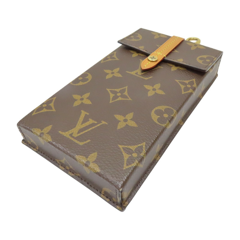 棕色 原花帆布 Box Phone Case 手機包【LOUIS VUITTON LV 路易威登】 M68523-2