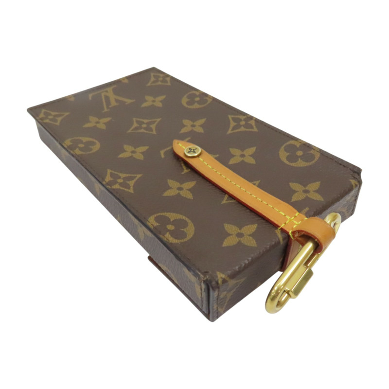 棕色 原花帆布 Box Phone Case 手機包【LOUIS VUITTON LV 路易威登】 M68523-3