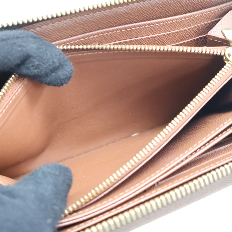棕色 原花帆布 拉鍊 長夾 M42616【LOUIS VUITTON LV 路易威登】 M42616-8