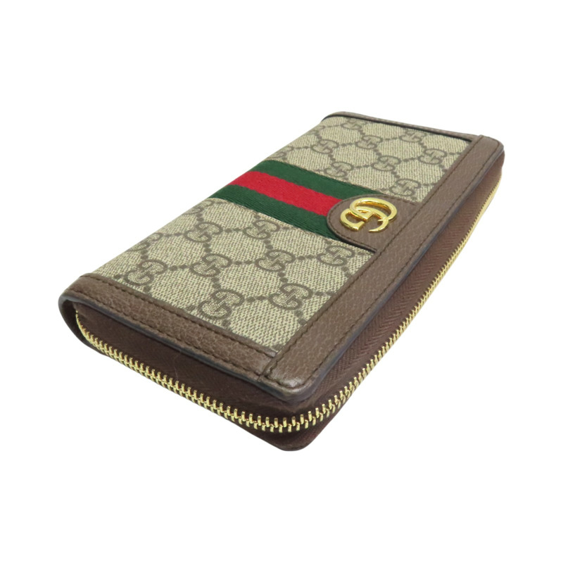 棕色 GG supreme帆布 Ophidia GG拉鍊長夾【GUCCI 古馳】 523154-2