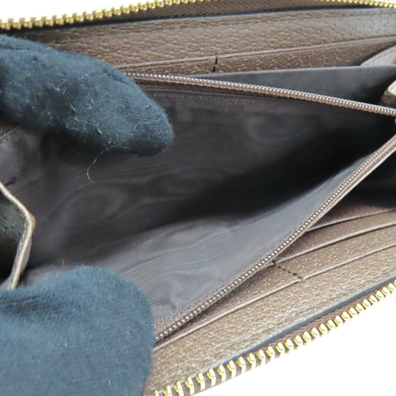 棕色 GG supreme帆布 Ophidia GG拉鍊長夾【GUCCI 古馳】 523154-5