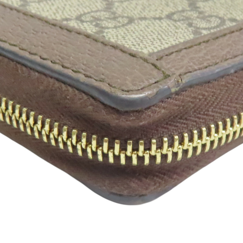 棕色 GG supreme帆布 Ophidia GG拉鍊長夾【GUCCI 古馳】 523154-10