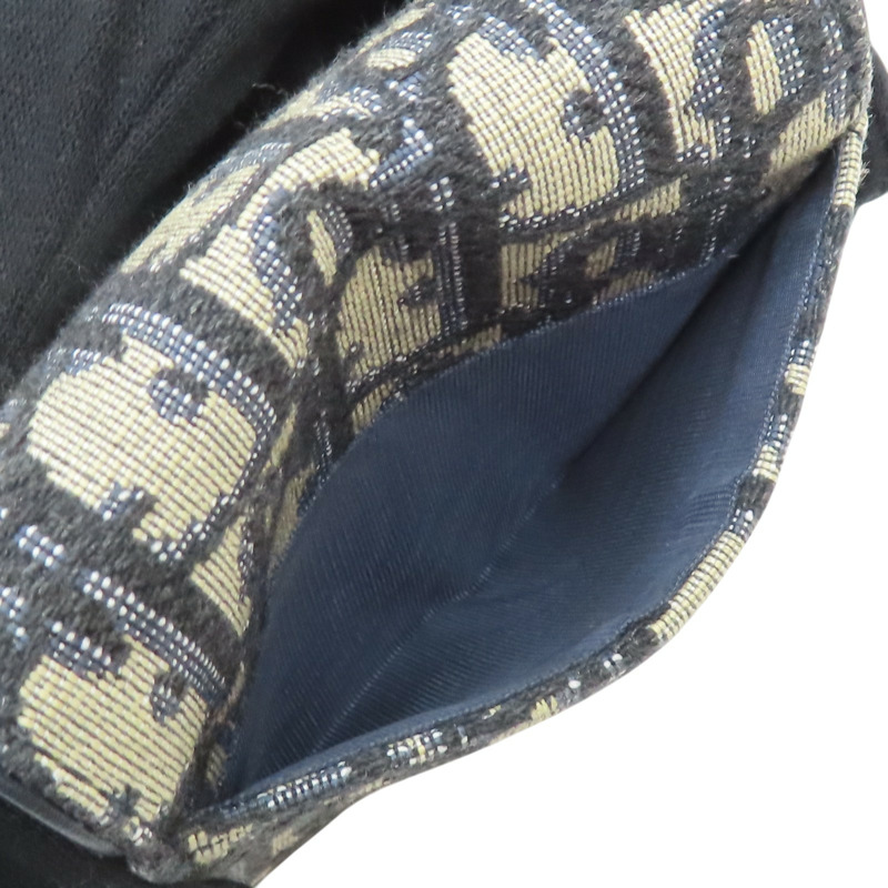 藍色 緹花帆布 Saddle Lotus 扣式短夾【Dior 迪奧】 S5652CTZQ_M928-9