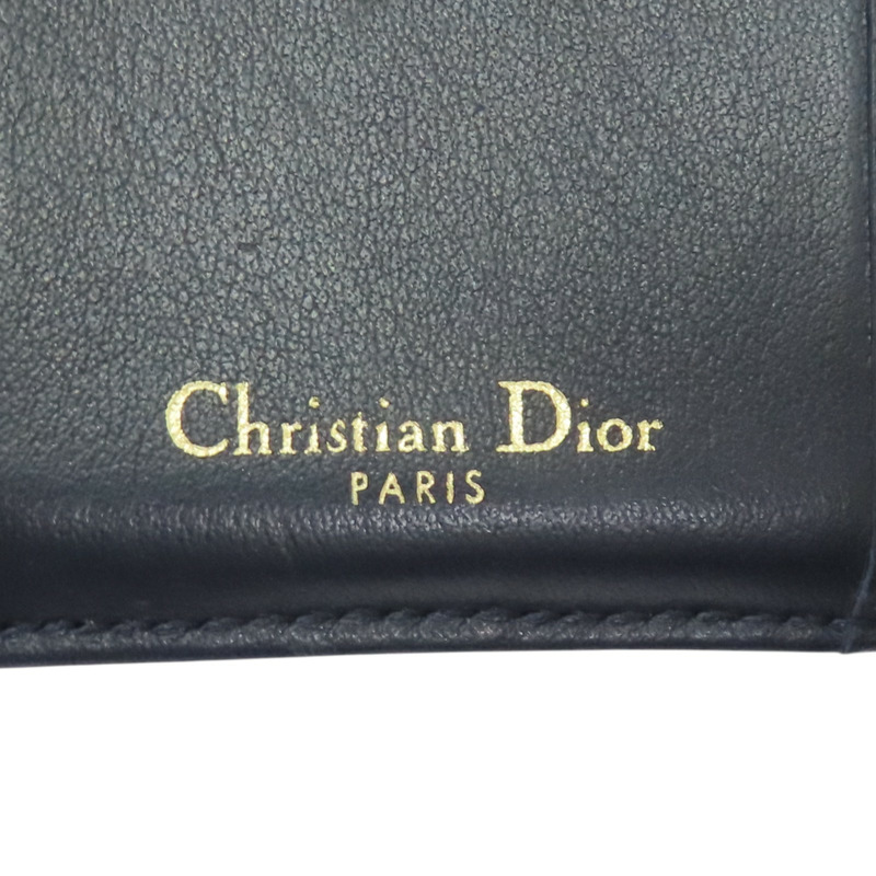 藍色 緹花帆布 Saddle Lotus 扣式短夾【Dior 迪奧】 S5652CTZQ_M928-10