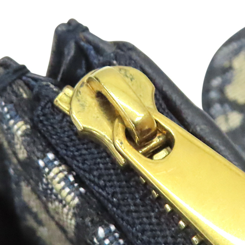 藍色 緹花帆布 Saddle Lotus 扣式短夾【Dior 迪奧】 S5652CTZQ_M928-16