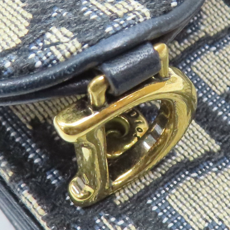 藍色 緹花帆布 Saddle Lotus 扣式短夾【Dior 迪奧】 S5652CTZQ_M928-18