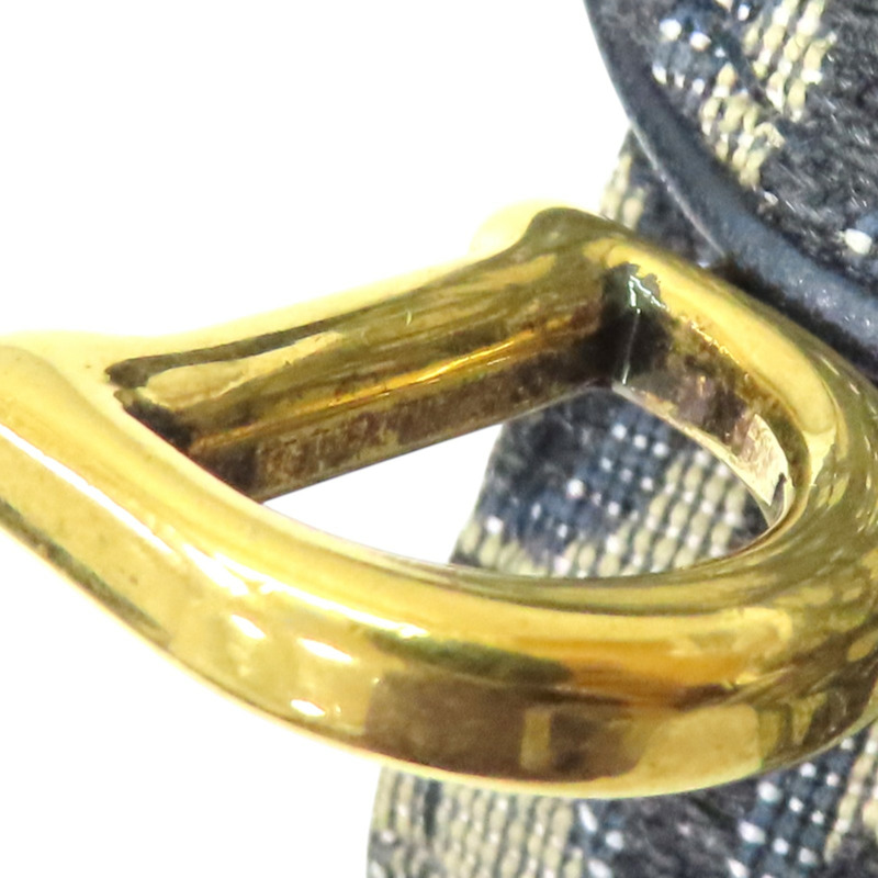 藍色 緹花帆布 Saddle Lotus 扣式短夾【Dior 迪奧】 S5652CTZQ_M928-19