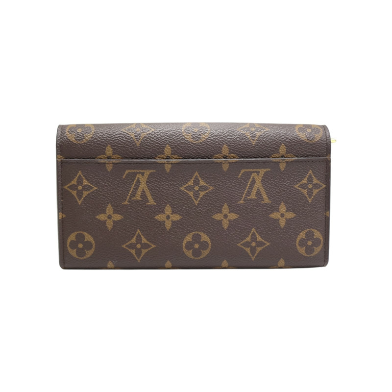 棕色 原花帆布 扣式 長夾 M60531【LOUIS VUITTON LV 路易威登】 M60531-1