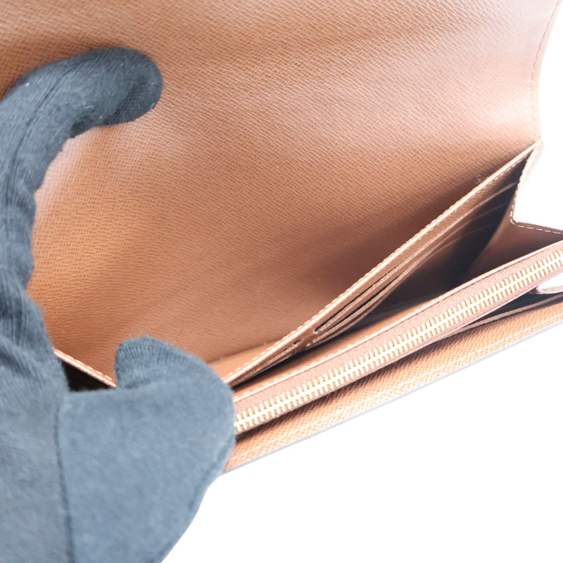 棕色 原花帆布 扣式 長夾 M60531【LOUIS VUITTON LV 路易威登】 M60531-5