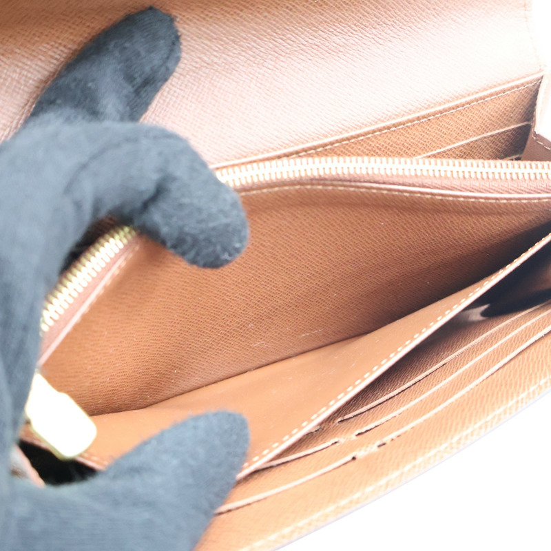 棕色 原花帆布 扣式 長夾 M60531【LOUIS VUITTON LV 路易威登】 M60531-6