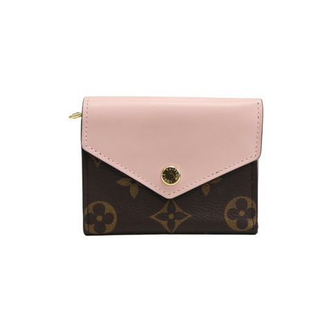 棕色 原花帆布 Zoe 扣式 三折 短夾 M62933【LOUIS VUITTON LV 路易威登】 M62933