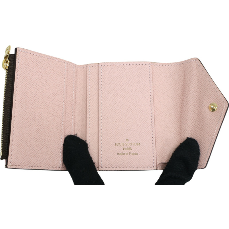 棕色 原花帆布 Zoe 扣式 三折 短夾 M62933【LOUIS VUITTON LV 路易威登】 M62933-4