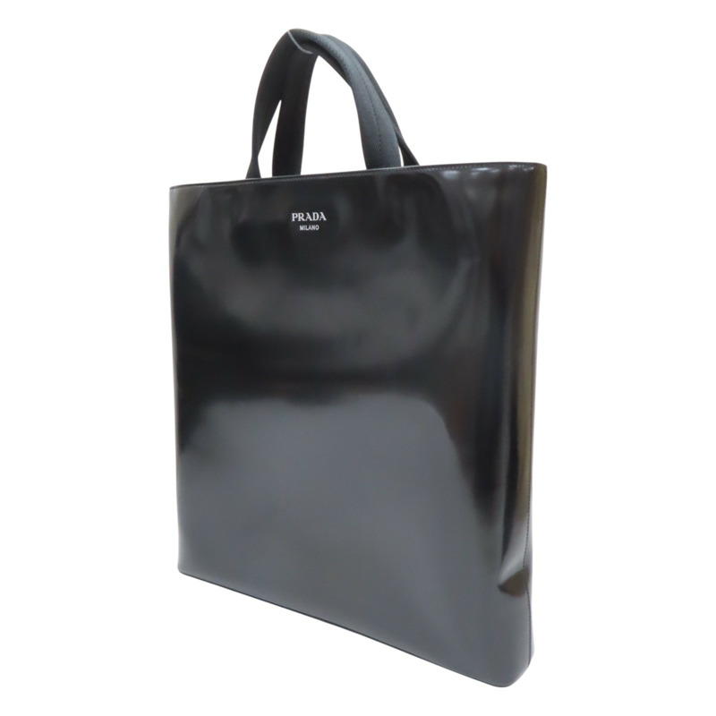 黑色 牛皮 購物 手提包【PRADA 普拉達】 2VG113-2