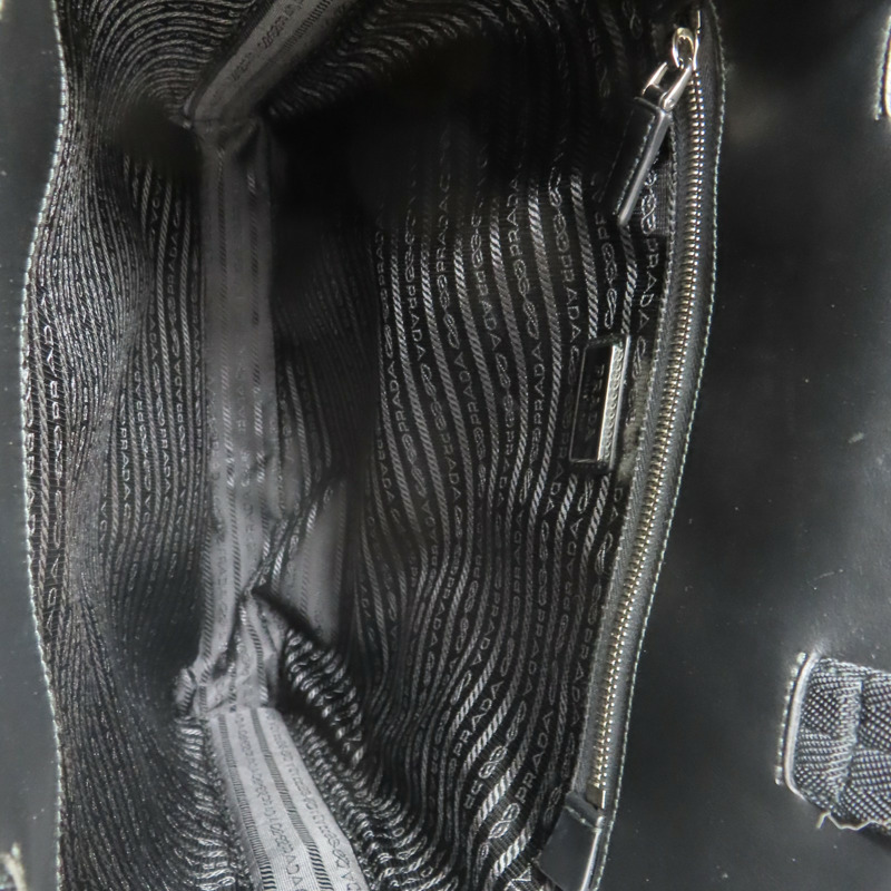 黑色 牛皮 購物 手提包【PRADA 普拉達】 2VG113-4