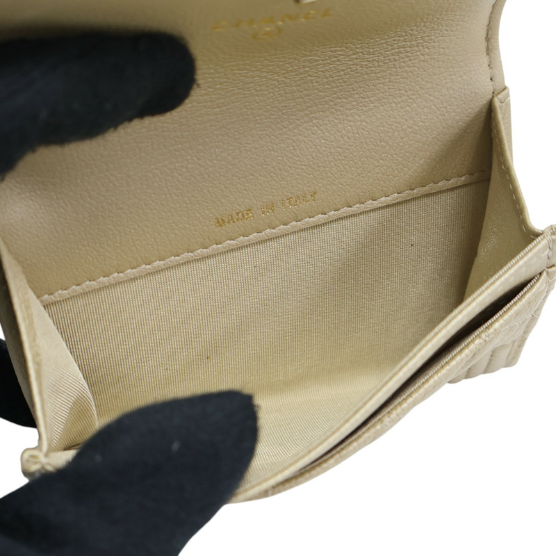 金色 caviar 牛皮 Boy 卡夾 名片夾 A80603【CHANEL 香奈兒】 A80603-4