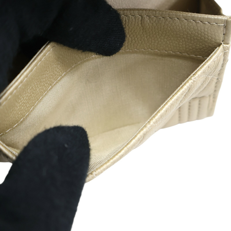 金色 caviar 牛皮 Boy 卡夾 名片夾 A80603【CHANEL 香奈兒】 A80603-5