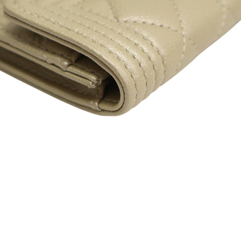 金色 caviar 牛皮 Boy 卡夾 名片夾 A80603【CHANEL 香奈兒】 A80603-13