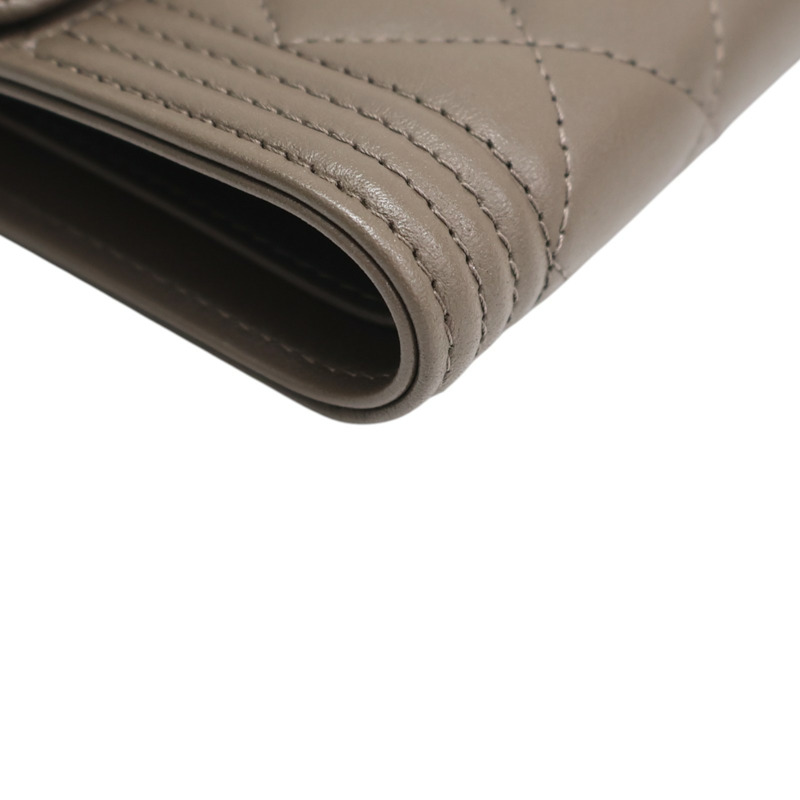 棕色羊皮 扣式 三折 短夾【CHANEL 香奈兒】-14