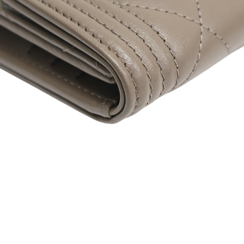 棕色羊皮 扣式 三折 短夾【CHANEL 香奈兒】-16