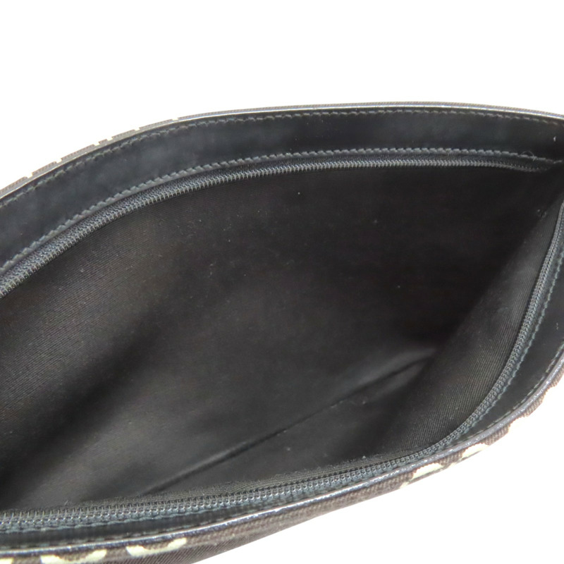 黑/棕色 牛皮 帆布COCO print chain 鏈帶 肩背包【CHANEL 香奈兒】-5