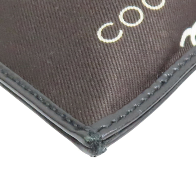 黑/棕色 牛皮 帆布COCO print chain 鏈帶 肩背包【CHANEL 香奈兒】-10
