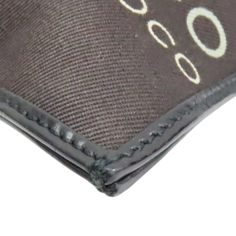 黑/棕色 牛皮 帆布COCO print chain 鏈帶 肩背包【CHANEL 香奈兒】-11