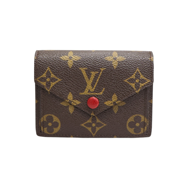 棕色 原花帆布 Portefeiulle Marie 扣式 短夾 M93802【LOUIS VUITTON LV 路易威登】 M93802-0