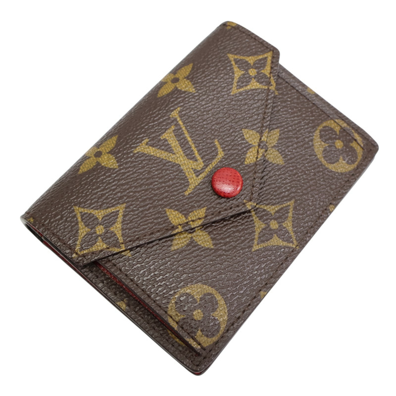 棕色 原花帆布 Portefeiulle Marie 扣式 短夾 M93802【LOUIS VUITTON LV 路易威登】 M93802-2