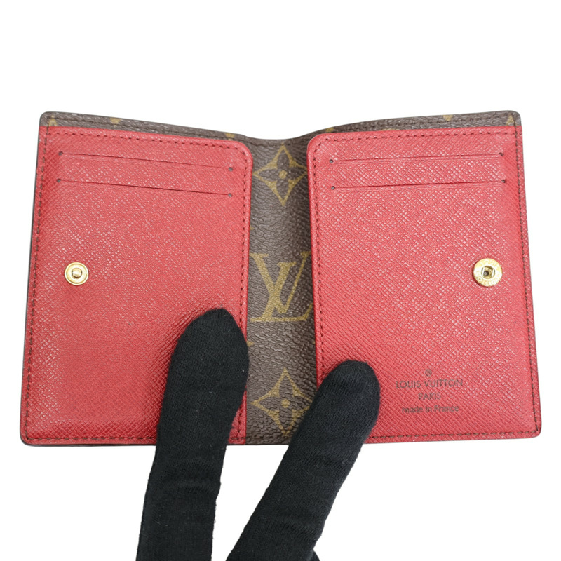 棕色 原花帆布 Portefeiulle Marie 扣式 短夾 M93802【LOUIS VUITTON LV 路易威登】 M93802-4