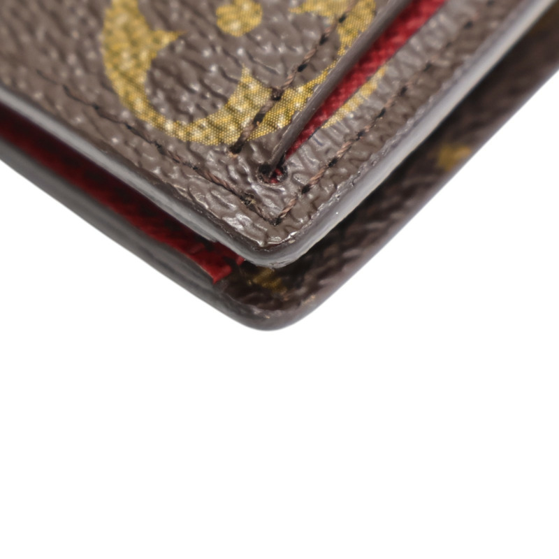 棕色 原花帆布 Portefeiulle Marie 扣式 短夾 M93802【LOUIS VUITTON LV 路易威登】 M93802-10