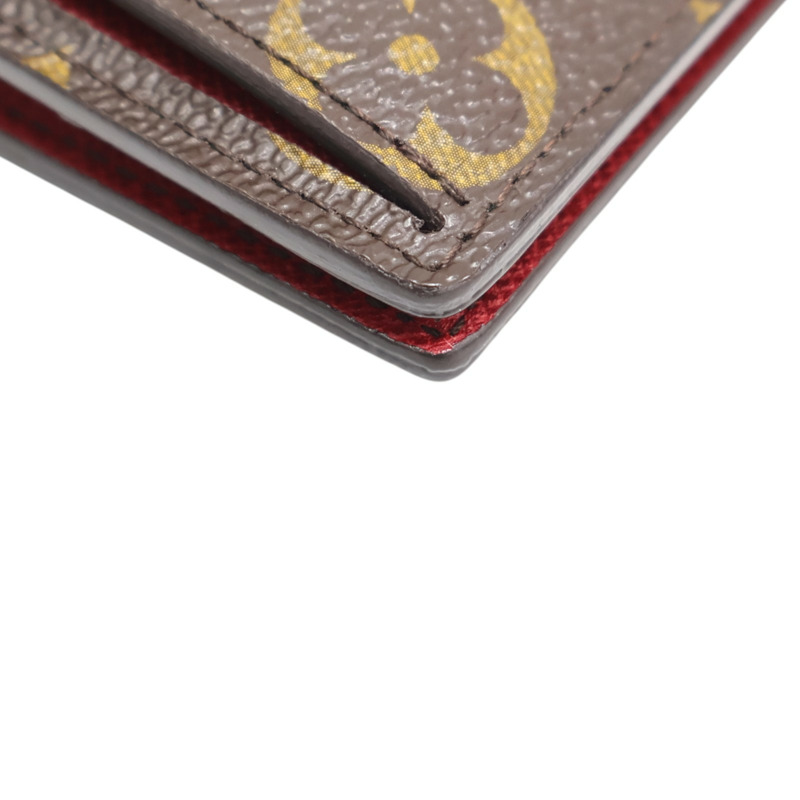 棕色 原花帆布 Portefeiulle Marie 扣式 短夾 M93802【LOUIS VUITTON LV 路易威登】 M93802-11