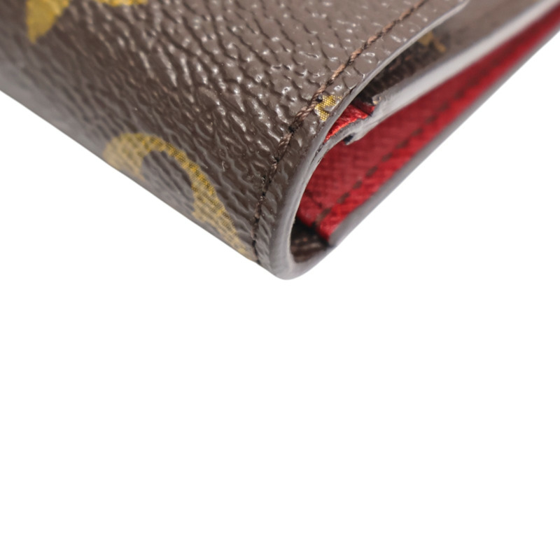 棕色 原花帆布 Portefeiulle Marie 扣式 短夾 M93802【LOUIS VUITTON LV 路易威登】 M93802-12