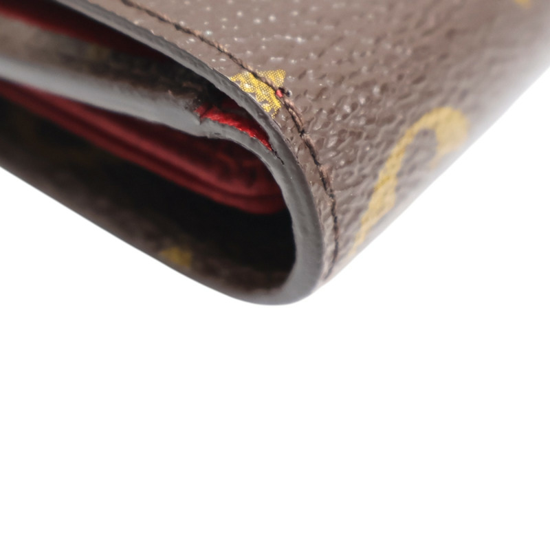 棕色 原花帆布 Portefeiulle Marie 扣式 短夾 M93802【LOUIS VUITTON LV 路易威登】 M93802-13