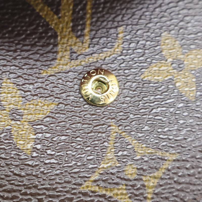 棕色 原花帆布 Portefeiulle Marie 扣式 短夾 M93802【LOUIS VUITTON LV 路易威登】 M93802-17