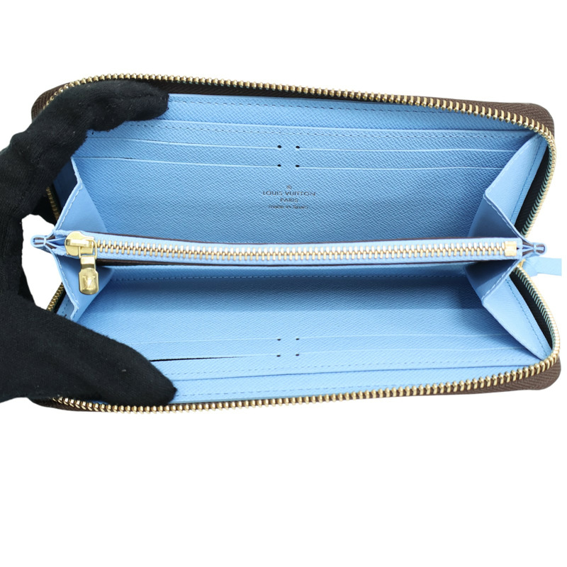 棕色 原花帆布 Portefeuille Clemence 拉鍊 長夾 N64425【LOUIS VUITTON LV 路易威登】 N64425-4