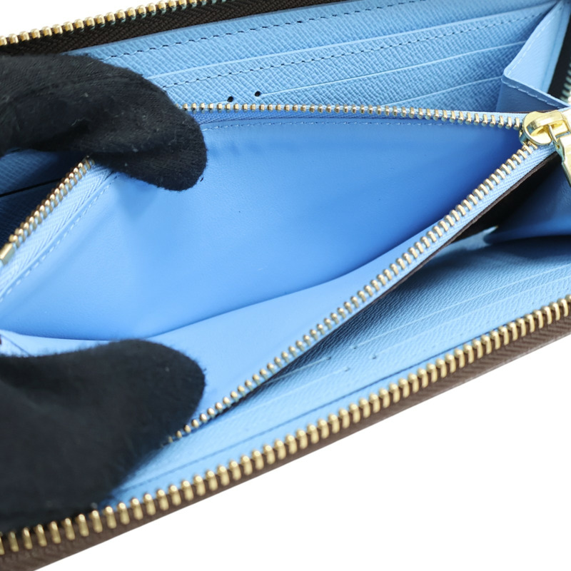 棕色 原花帆布 Portefeuille Clemence 拉鍊 長夾 N64425【LOUIS VUITTON LV 路易威登】 N64425-6