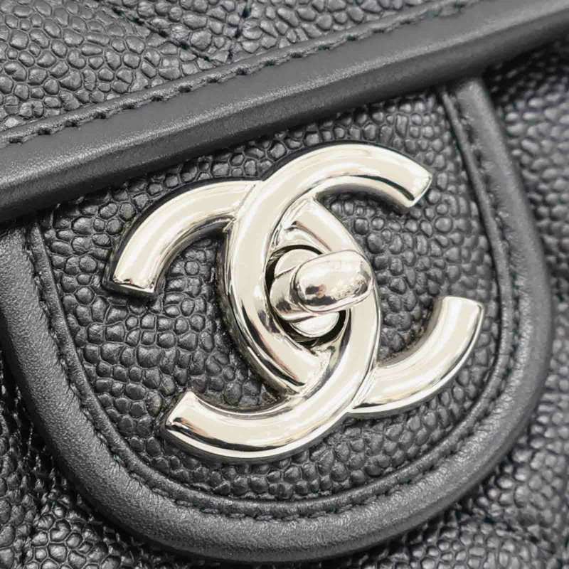 黑色 菱格紋 Caviar牛皮 French Riviera 翻蓋 鍊帶 肩背包 A66801 無卡【CHANEL 香奈兒】 A66801-14