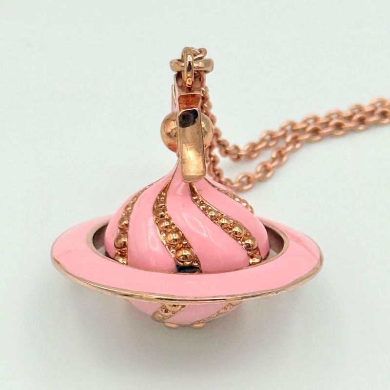 🌷Vivienne Westwood *稀有*3D粉色星球項鍊 ｜經典花紋✦fufu style 精品✦ 氣質款｜-5