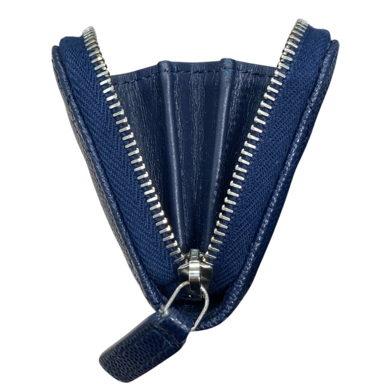 CHANEL 香奈兒 AP3830 荔枝牛皮 零錢包 海軍藍 銀釦-7