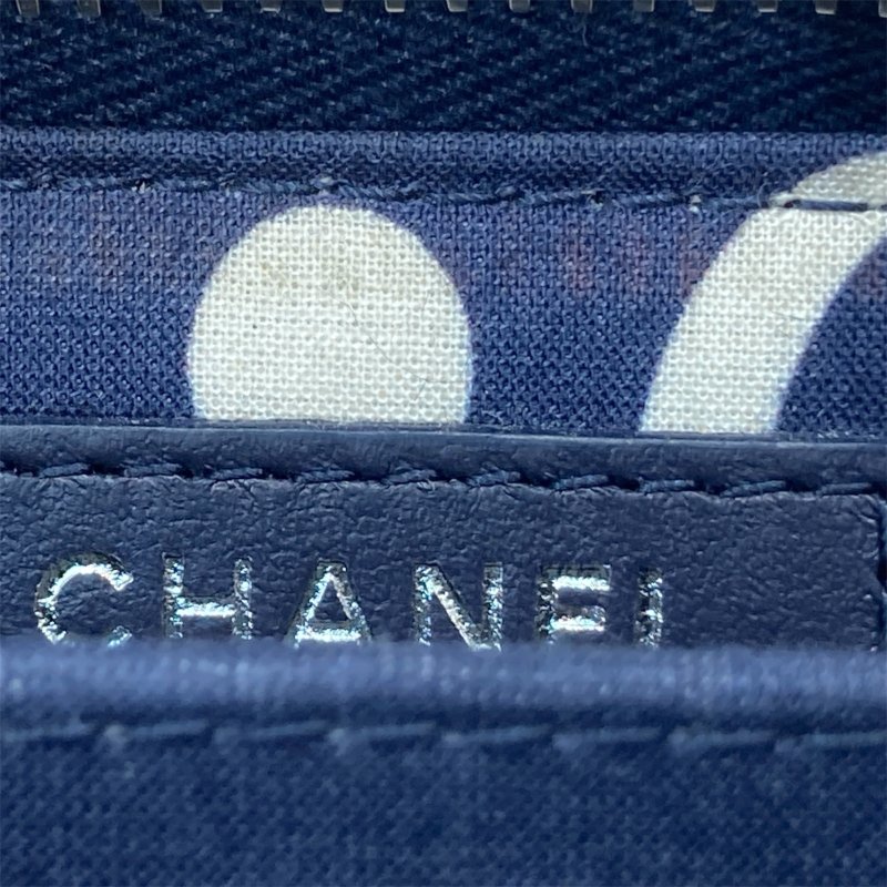 CHANEL 香奈兒 AP3830 荔枝牛皮 零錢包 海軍藍 銀釦-10