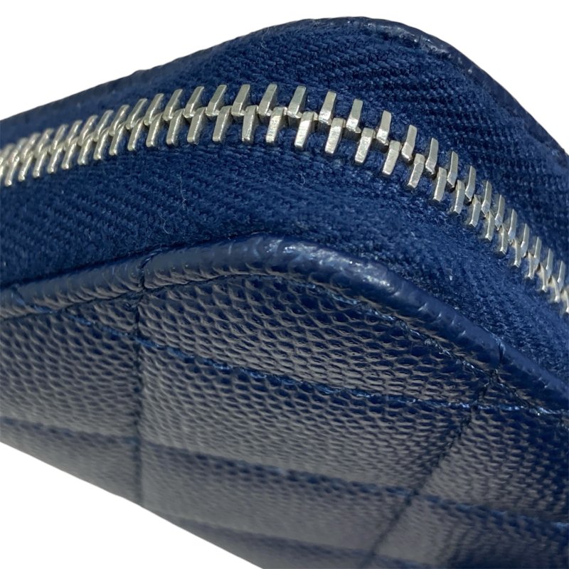 CHANEL 香奈兒 AP3830 荔枝牛皮 零錢包 海軍藍 銀釦-12