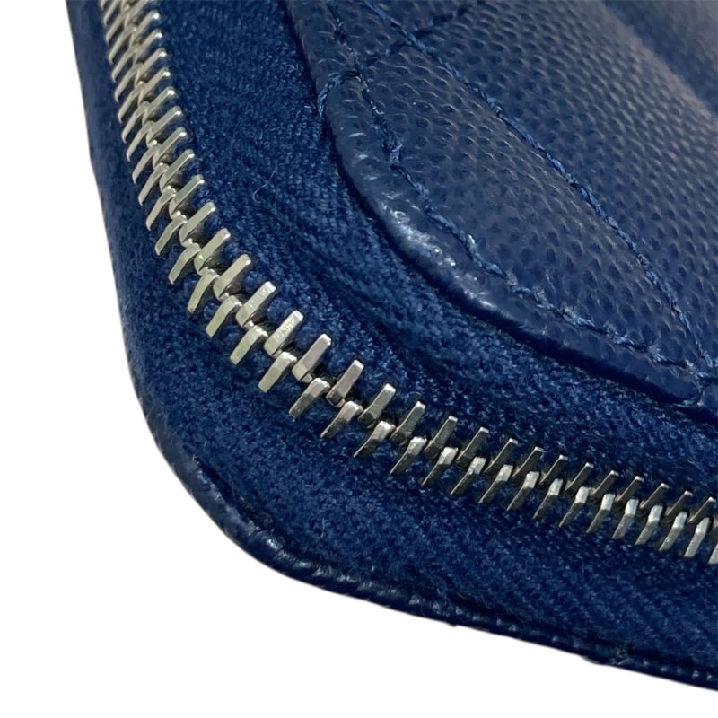 CHANEL 香奈兒 AP3830 荔枝牛皮 零錢包 海軍藍 銀釦-13