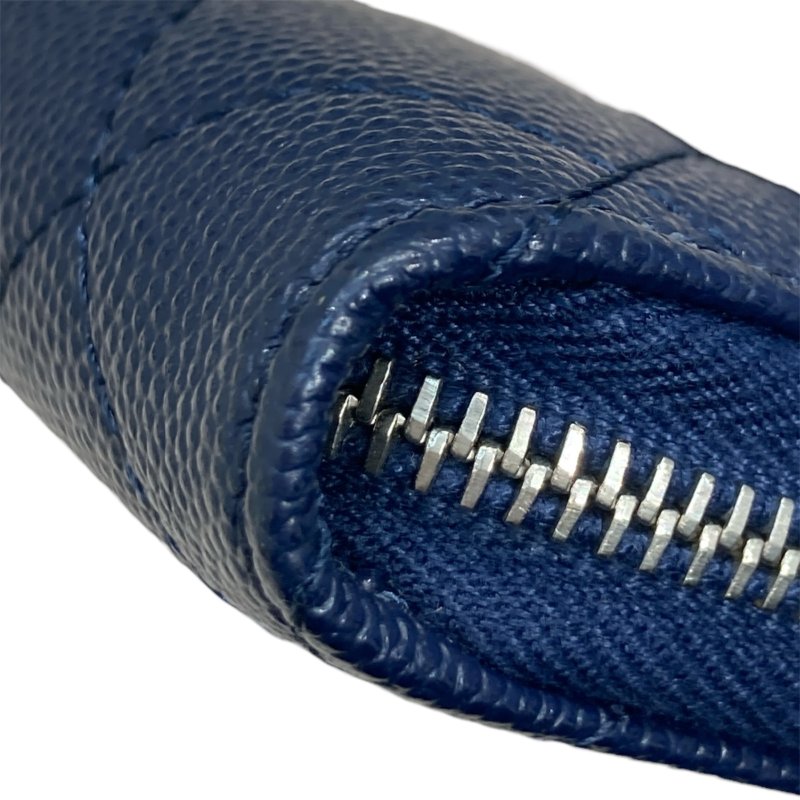 CHANEL 香奈兒 AP3830 荔枝牛皮 零錢包 海軍藍 銀釦-14