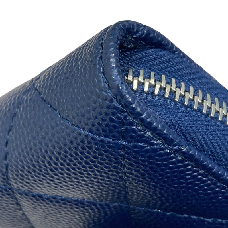 CHANEL 香奈兒 AP3830 荔枝牛皮 零錢包 海軍藍 銀釦-15