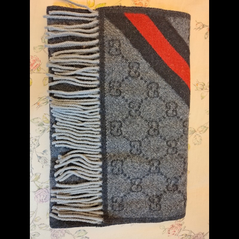 GUCCI 滿版GG logo羊毛圍巾-0